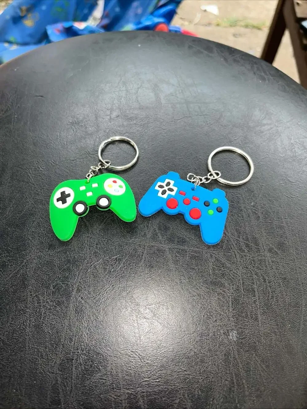 Set of 2 Game Controller Keychains and Game On Drawstring bag